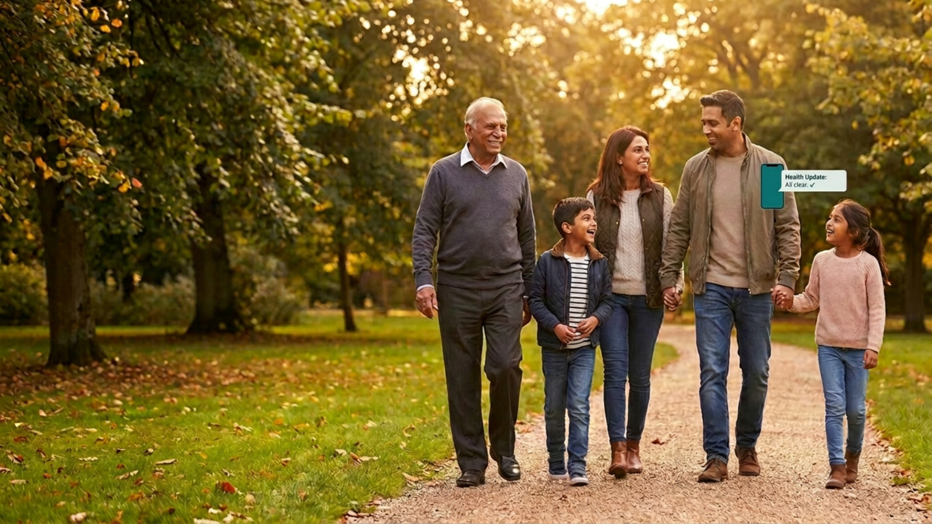 Healthy multi-generational family spending time together outdoors